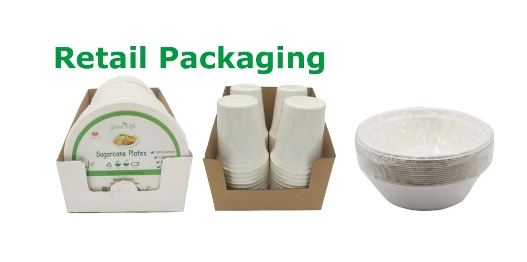 Eco Friendly Disposable Ice Cream Biodegradable Sugarcane Bagasse Compostable Paper Ramen Salad Food Bowl