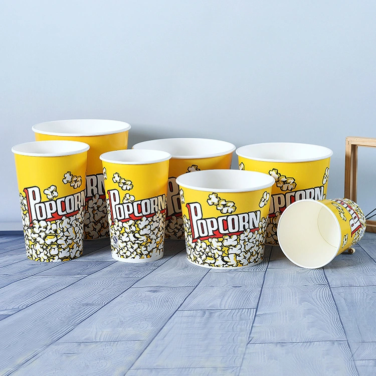 Disposable Paper Bucket Paper Trash Can Popcorn Bucket Fried Chicken Bucket Halloween Candy Bucket Paper Cup Can Customize and Print Logo Eco-Friendly