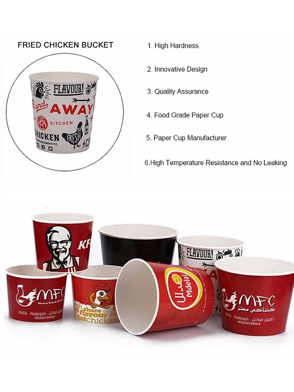 Food 85oz Disposable Custom Printed Popcorn Paper Cup Bucket