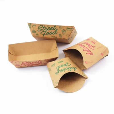 Упаковочная коробка, лоток для еды, 230 г/м2, бумага с вощеным покрытием, 15-20 дней, коробка из крафт-бумаги