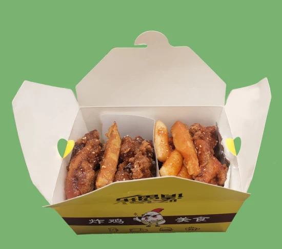 Одноразовые бумажные стаканчики Того Крафт Коричневый китайский ресторан с курицей упаковывают коробки на вынос